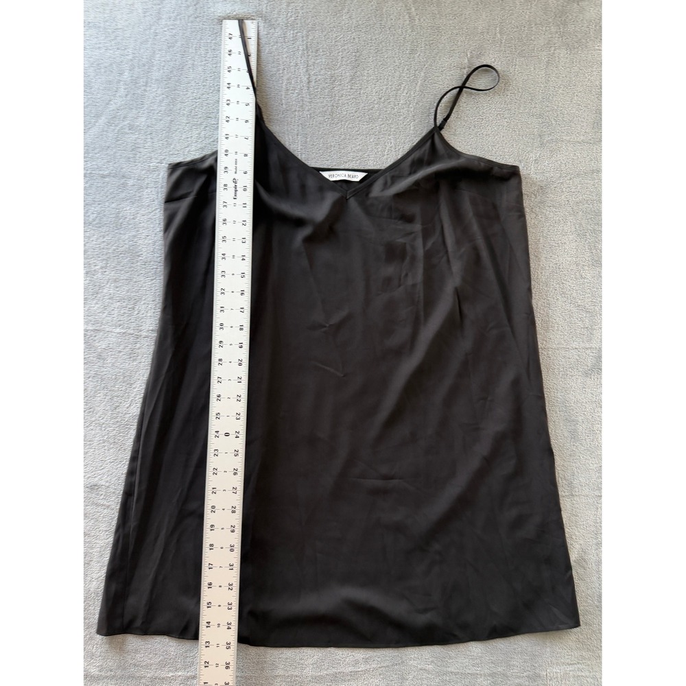 Veronica Beard Black 100% Silk V-Neck Slip Dress Little Black Dress Romantic LBD - Picture 7 of 8